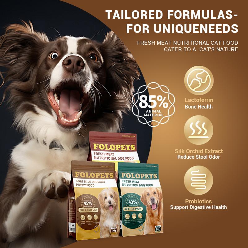 FOLOPETS Adult Dog Dry Food Beef Milk and Chicken Flavor 1kg Collection ...