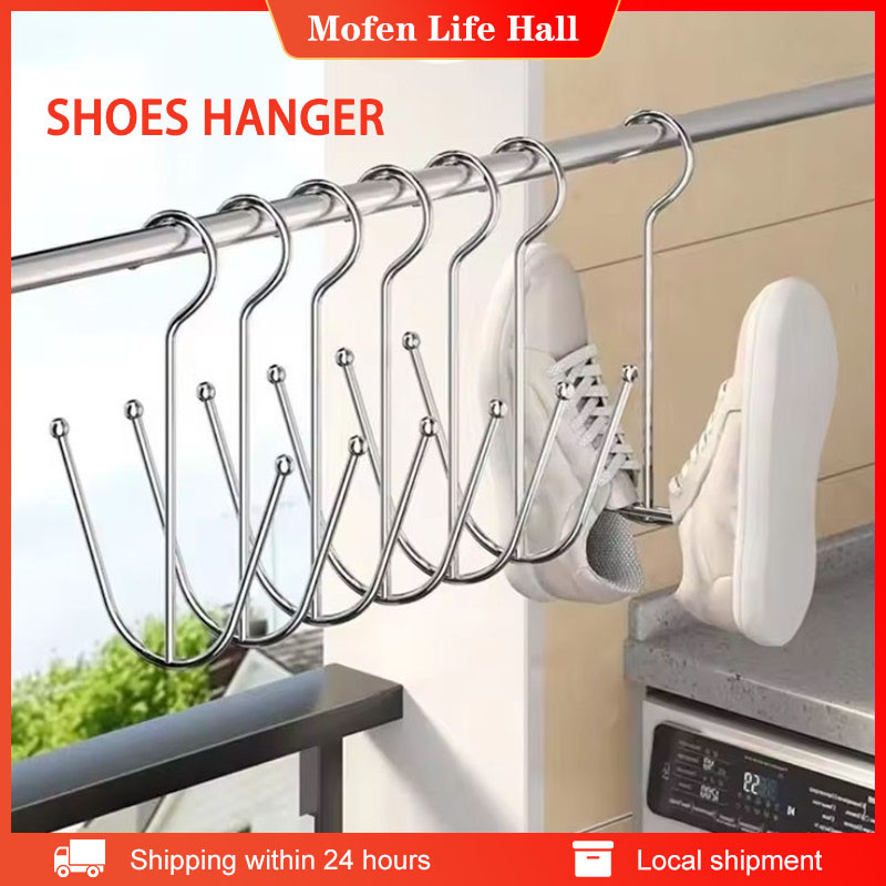 3PCS Stainless Steel Shoe Drying Rack Metal Hanging Shoe Organizer ...
