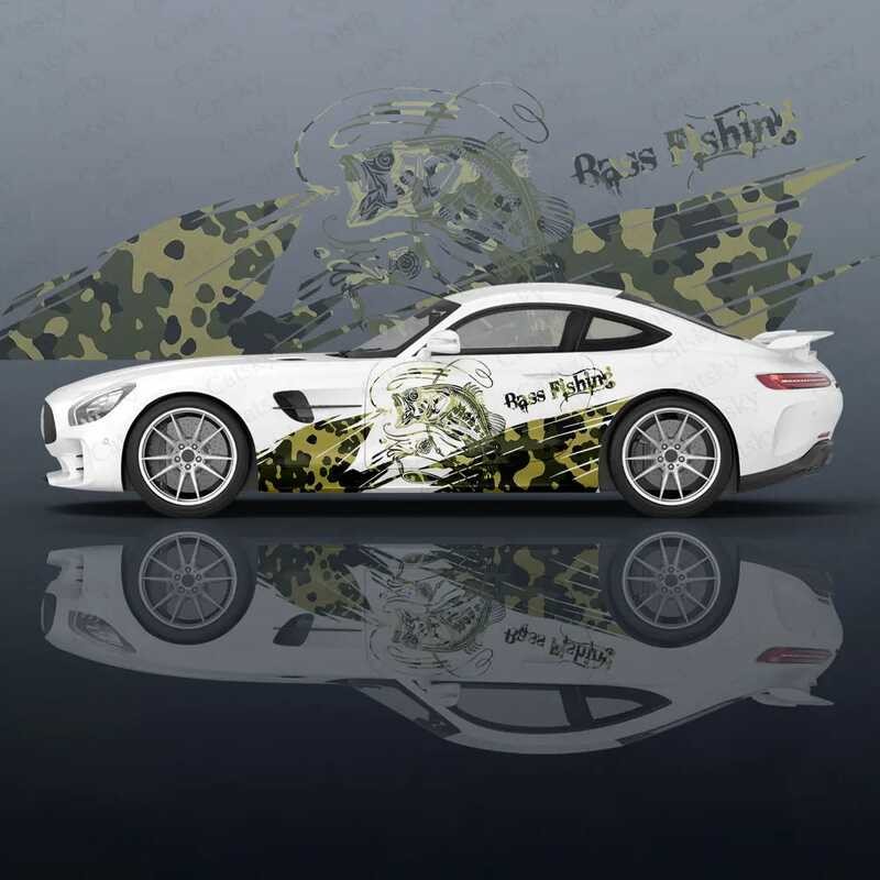 Aa Custom Camo Fish Wrap Vinyl Protect Stickers Decal Creative Car Side ...