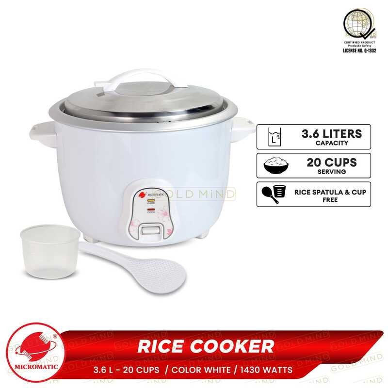 Micromatic Rice Cooker Plain White Series: Your Choice Of Sizes - Gold ...