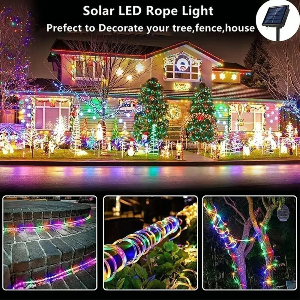 LED PVC Rope Light Waterproof Solar String Light for Garden Christmas ...