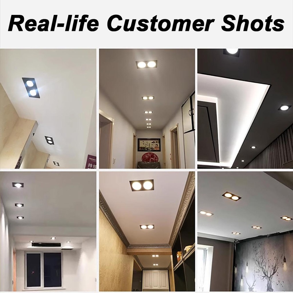 LED Recessed Downlight Adjustable COB Aluminum Grid Ceiling Spotlight 1 ...