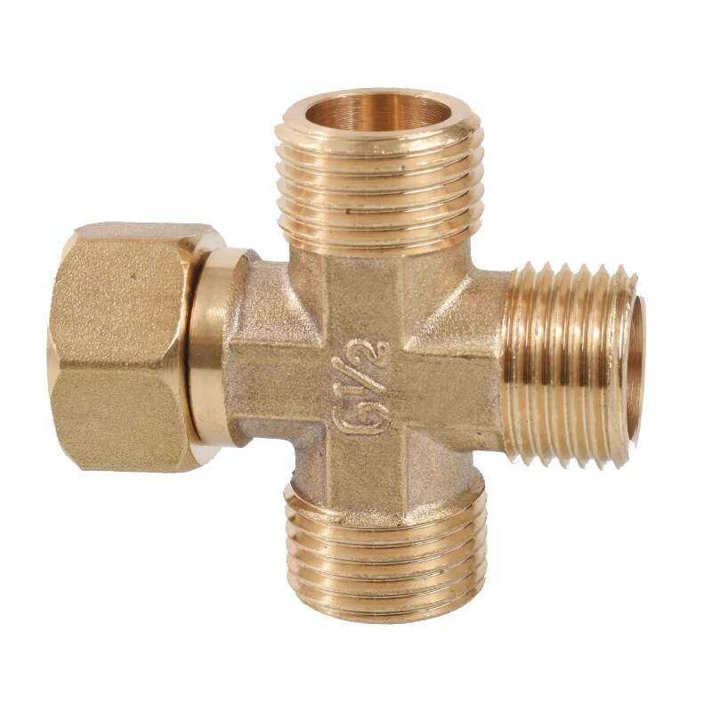 four-way joint Copper cross water pipe Y-shaped three-way water divider ...