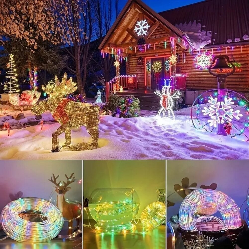 LED PVC Rope Light Waterproof Solar String Light for Garden Christmas ...
