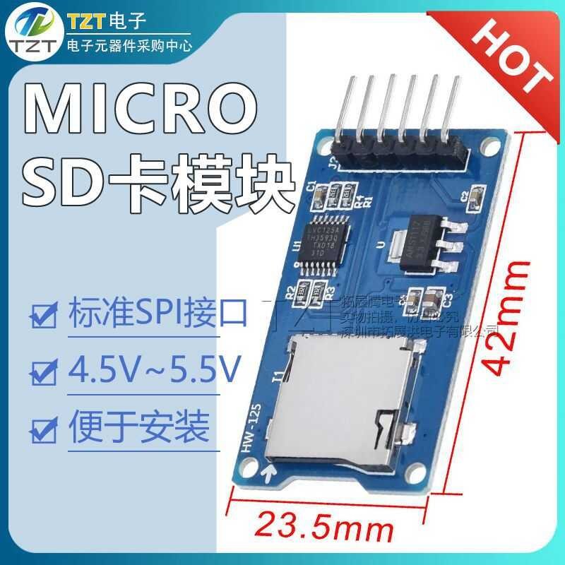 Micro SD card module TF card reader/writer SPI interface with level ...