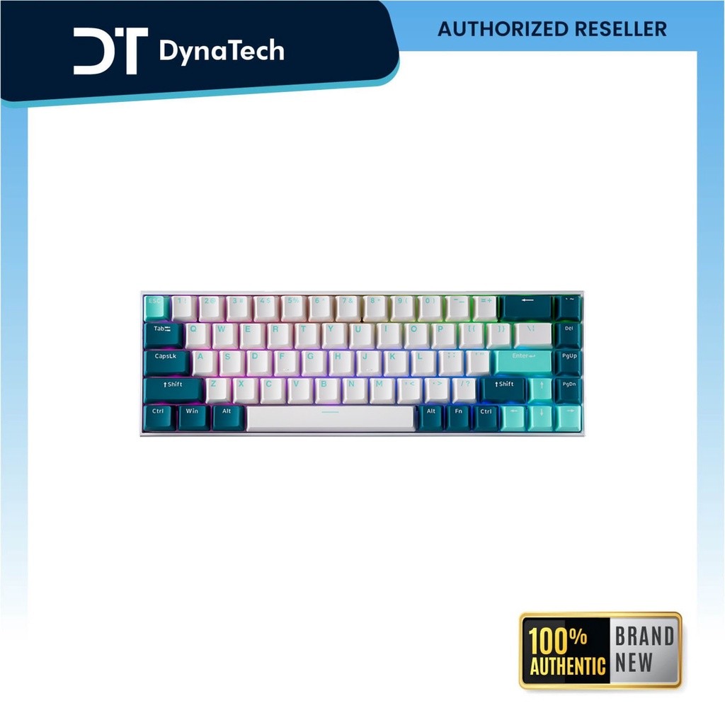 Tecware B68+ TKL White Teal BT Wireless Mech Keyboard Gateron Switch ...