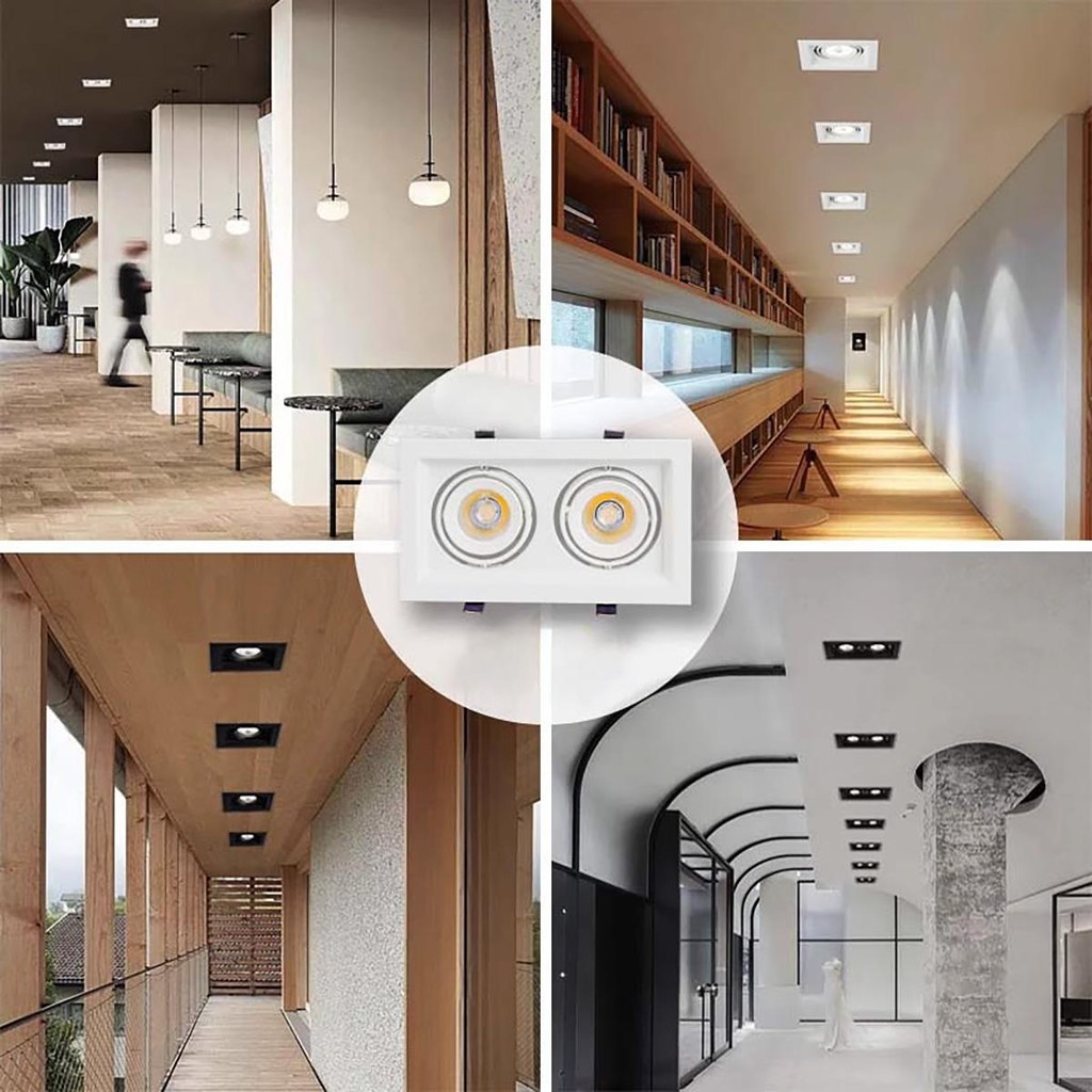 Square Commercial COB Grid Spotlight Downlight 7 14 21w Recessed ...