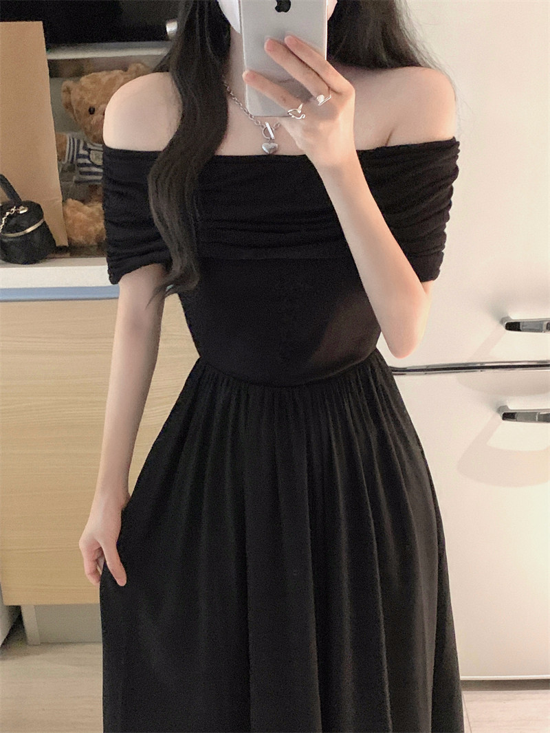 Beryl Sexy Black A-line Loose Long Dress Party Summer French Style One ...