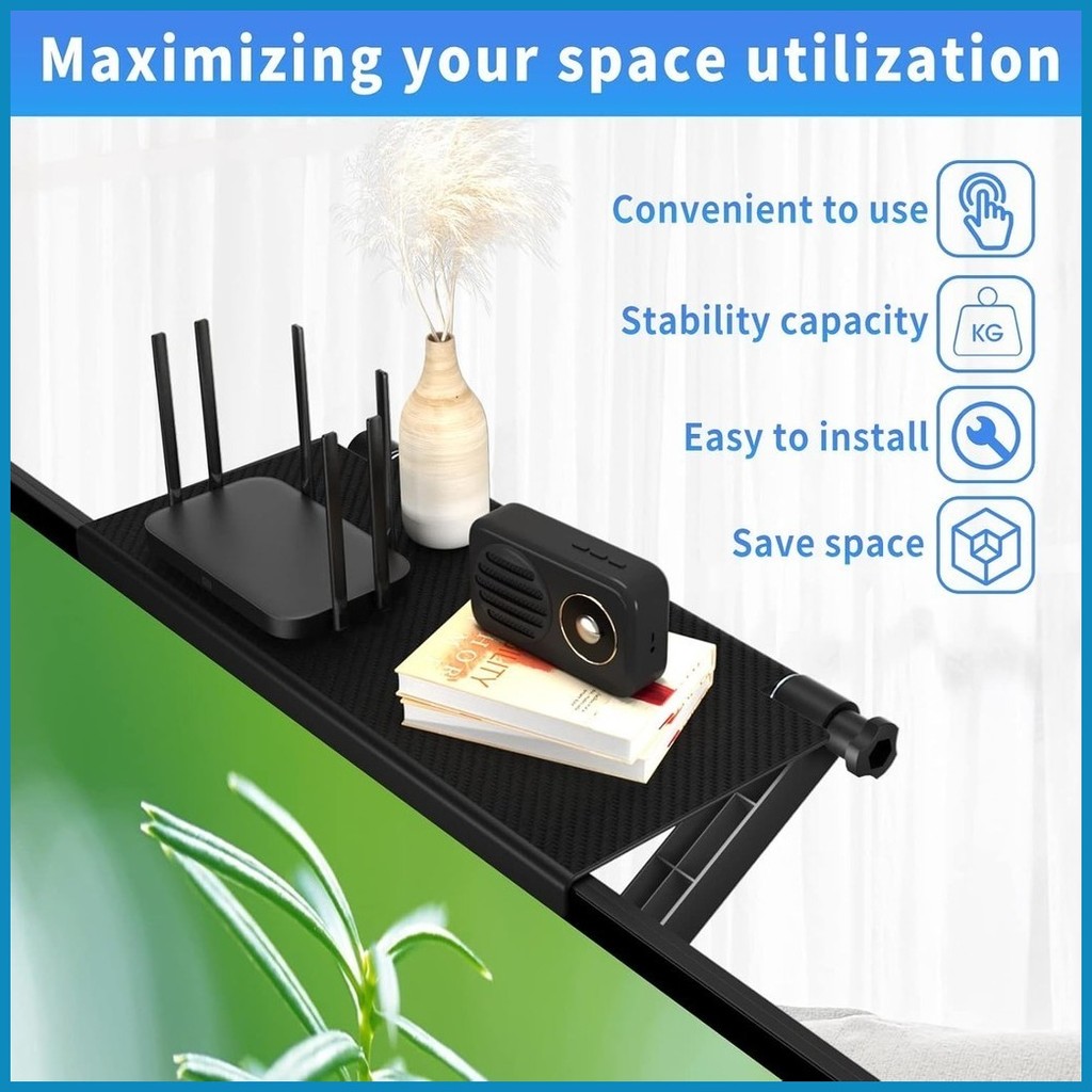 Adjustable TV Screen Top Storage Shelf Rack Display Shelf Storage Desk ...