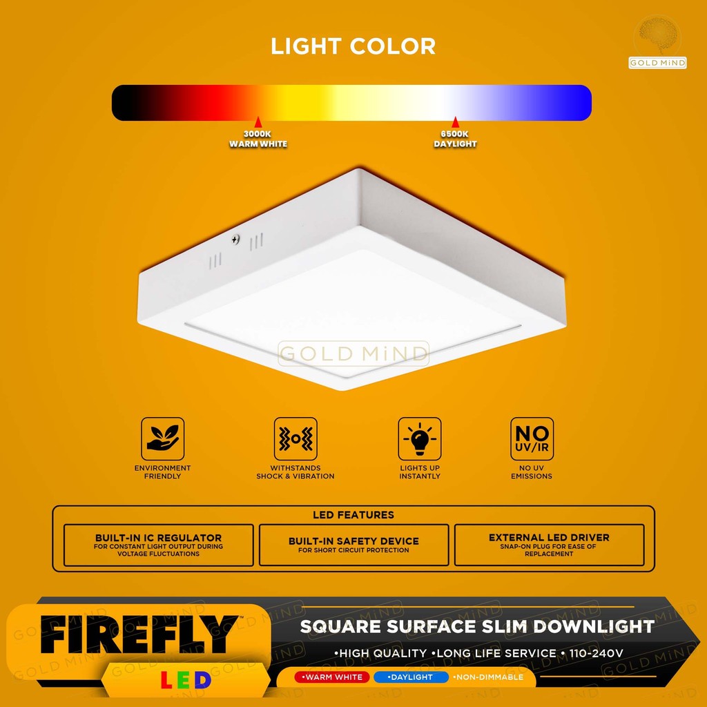 Firefly Basic Series LED Surface Slim Downlight (DAYLIGHT / WARM WHITE ...