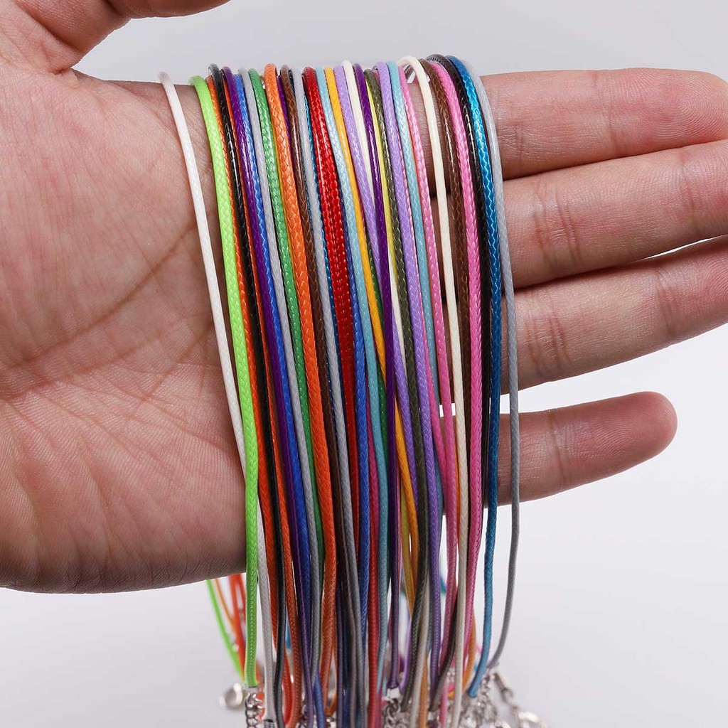 10 Cordicelle Regolabili In Cotone Intrecciato Con Moschettone Per Collane - Fai Da Te Gioielli