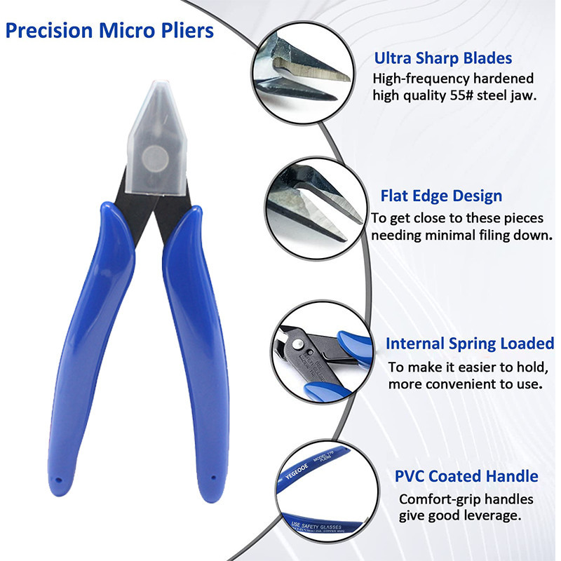 5 inch Precision Mini Flush Cutters Plastic Cutter Plier Small Side ...