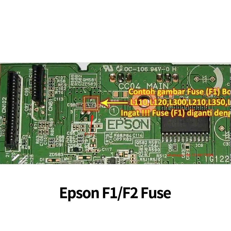 10pcs Epson Fuse F1 F2 Mother Board Code F For EPSON T50 L110 L120 L210 ...