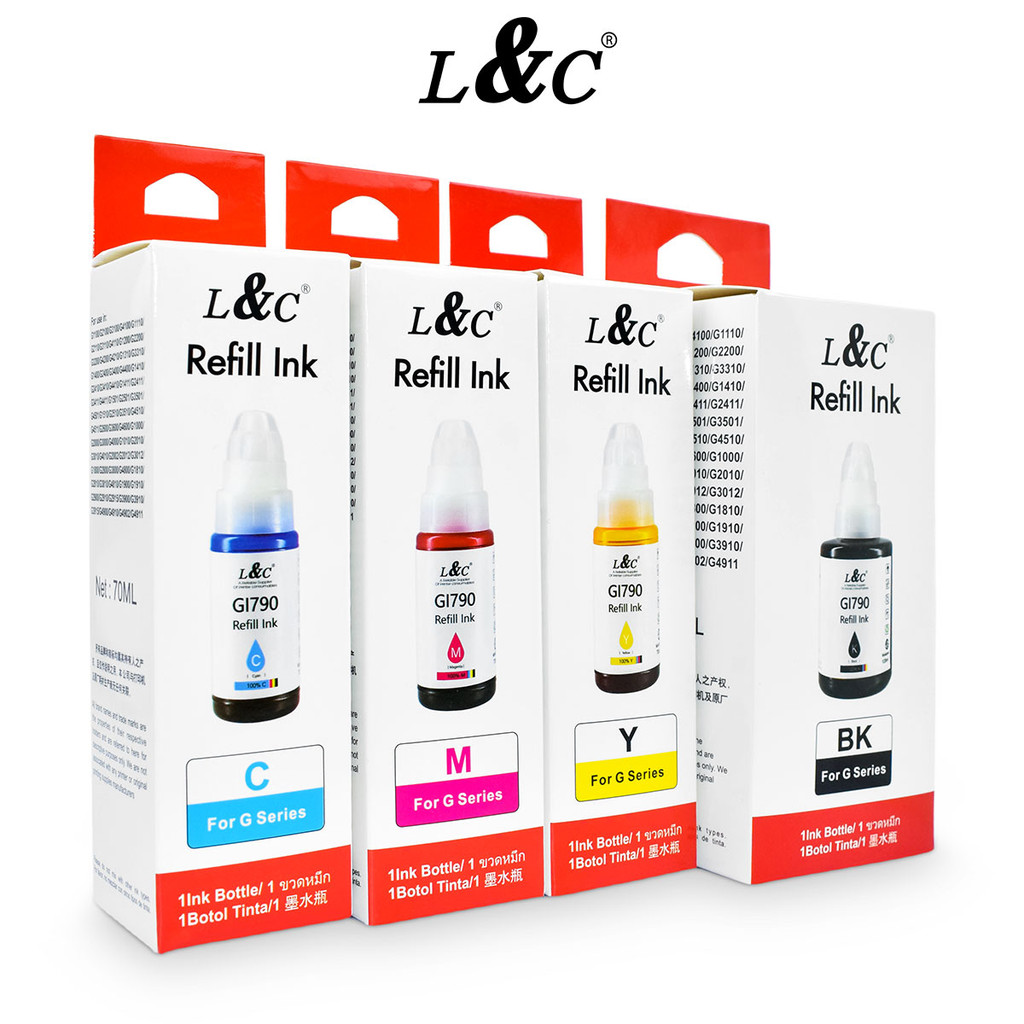 L&C Ink Refill ink for 790 890 Ink Dye Ink For Canon Printer G1010 ...