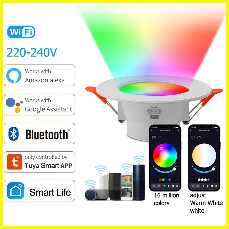 ♨ Tuya WiFi Smart Pin light 10W 15W 220V Dimmable Spot Light RGBCW ...