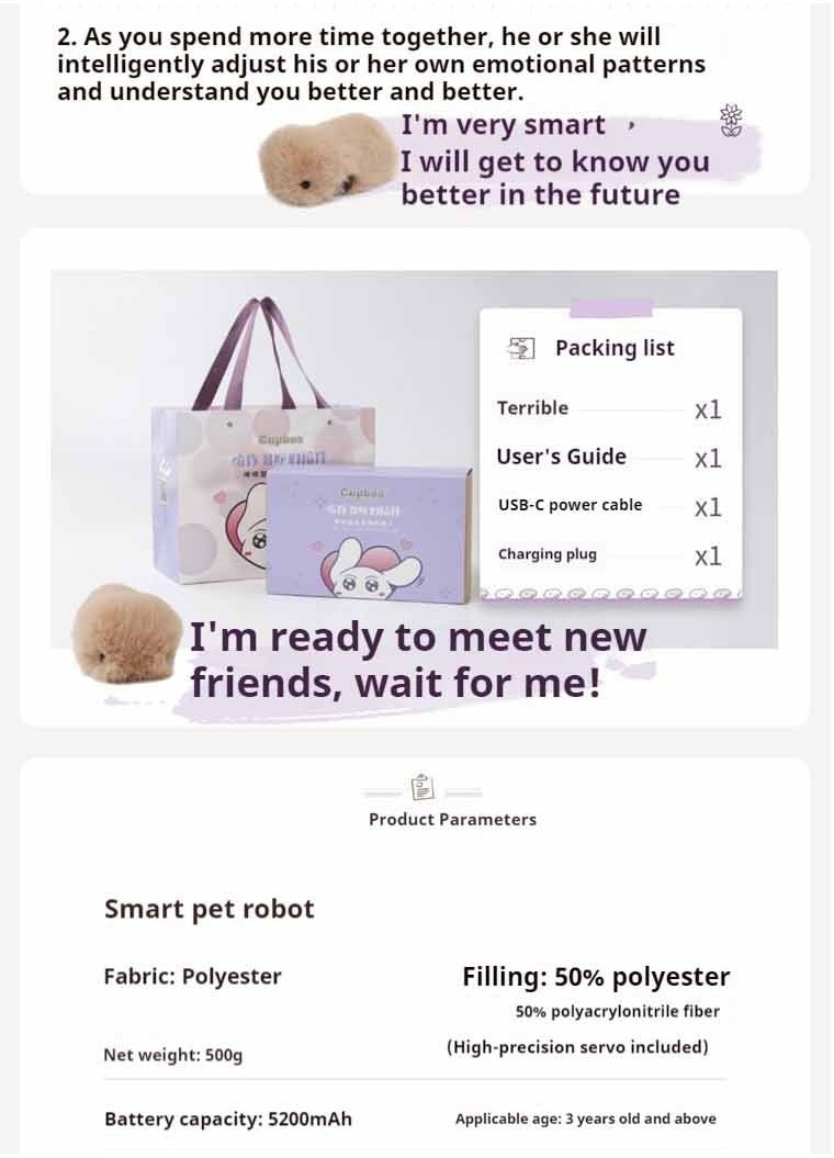 Cupboo AI intelligent pet emotional robot plush machine pet cub ...