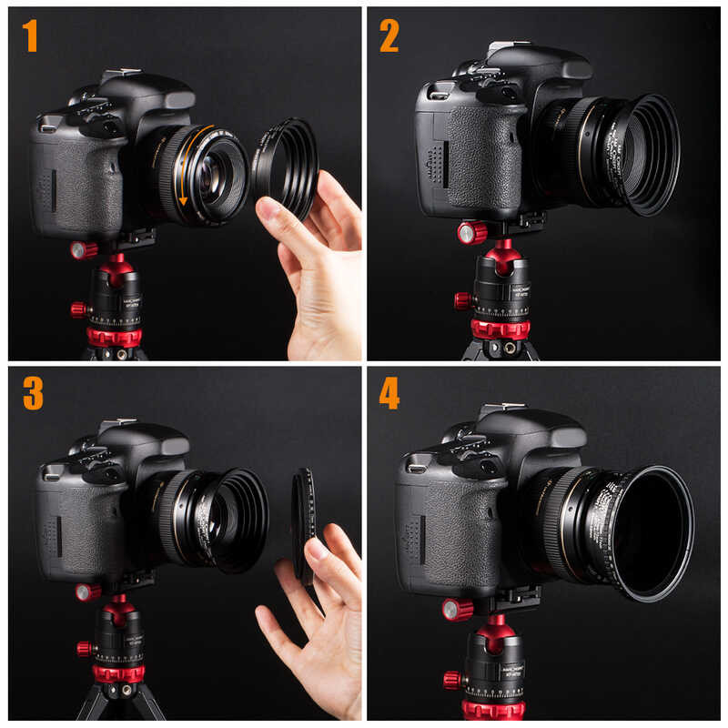 LY K&F CONCEPT 18Pcs Filter Step Up/Down Adapter Ring Set 37-82Mm 82 ...