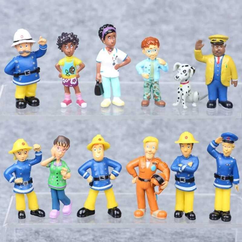Sam 12Pcs./Set The Fireman Figures Toys Anime Fireman./Firewoman Action ...