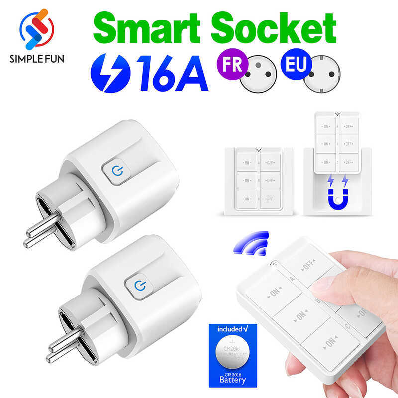 Rf Remote Wireless Control Socket 16a 220v 433mhz Smart Plug Eu Fr 