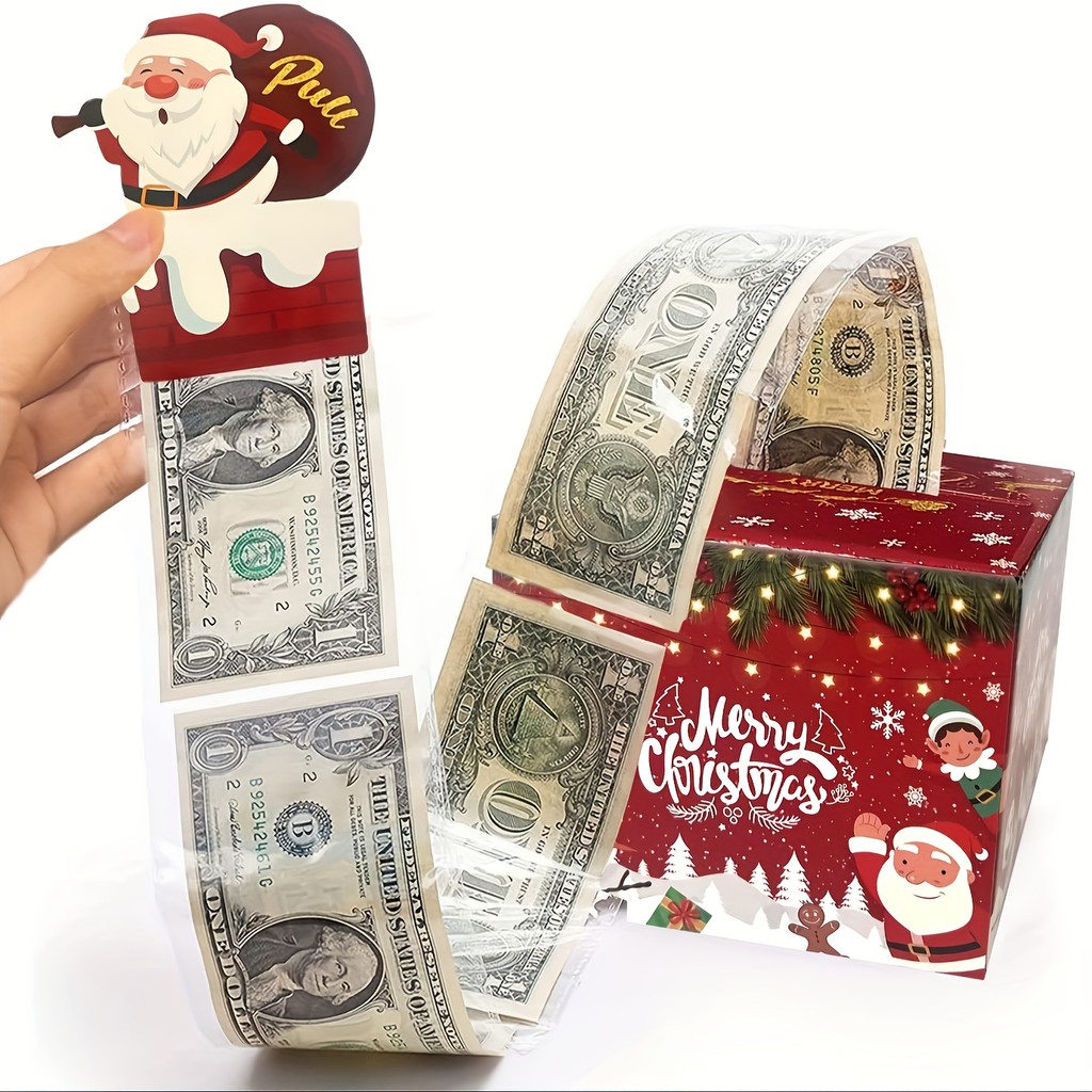 Handmade Waterfall Christmas Gift Card Booklet – Pull-Out Design With 4 Slots For Custom Messages & Holiday Gifts