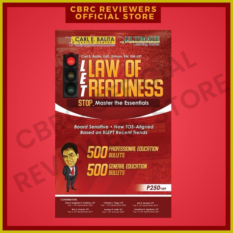 ஐ CBRC Law of Readiness LET Reviewer (Red) - 1,000 LET Bullets (2024 ...