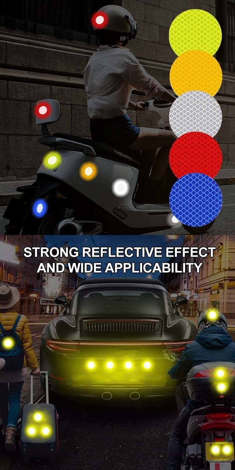 10Pcs Super Bright Reflective Stickers - Car Truck Bumper Reflection ...