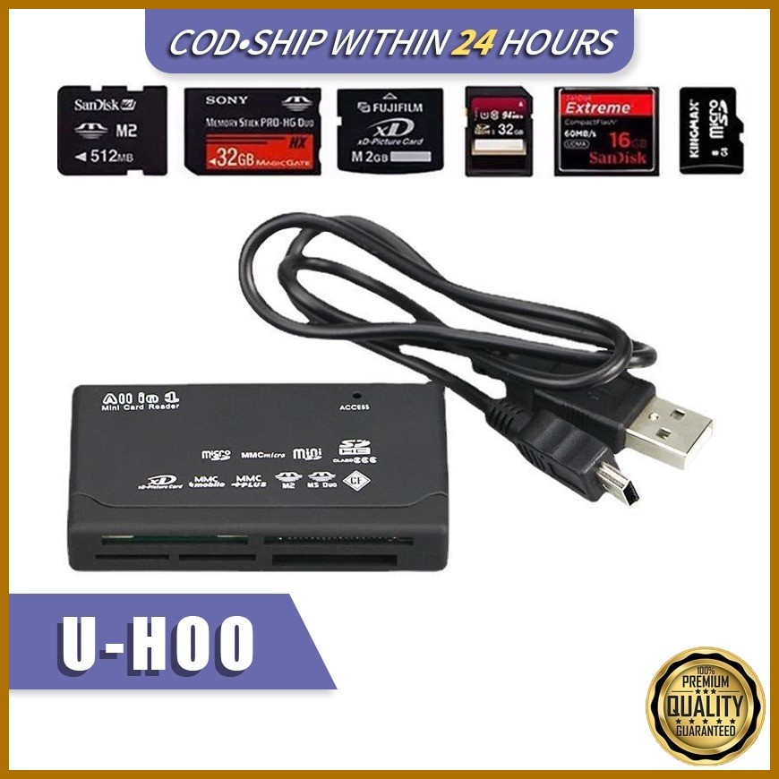Universal 6 in 1 Memory Card Reader SD SDHC Mini Micro M2 MMC Mini ...