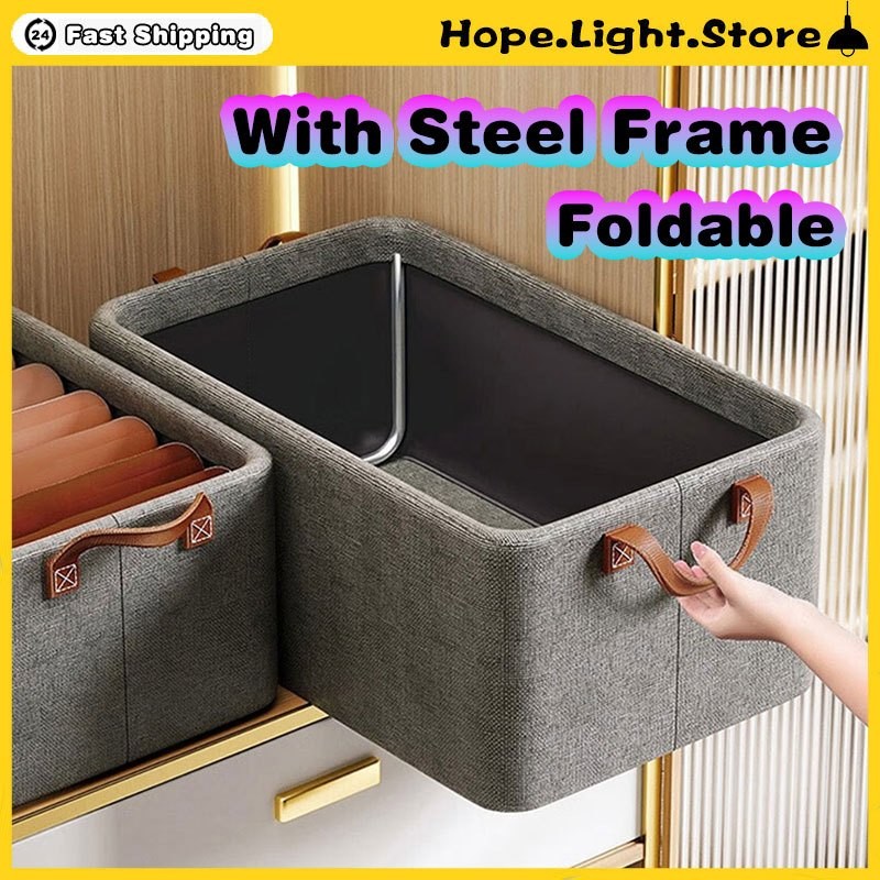 Large Foldable Storage Box Iron Rack Clothes Dress Waterproof Wear ...