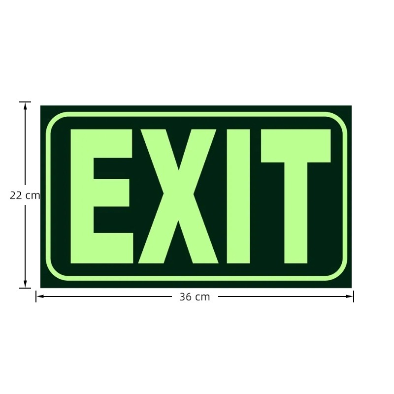 Fire Exit Entrance Sign Luminous Glow in the Dark Cut-Out Emergency ...