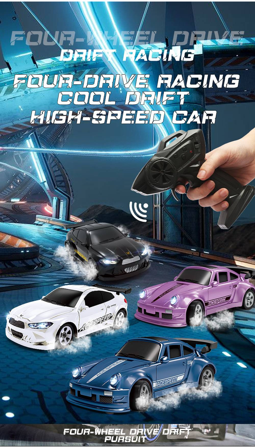 Turbo Racing 1:76 C64 RC Drift Car With Gyro Radio Full