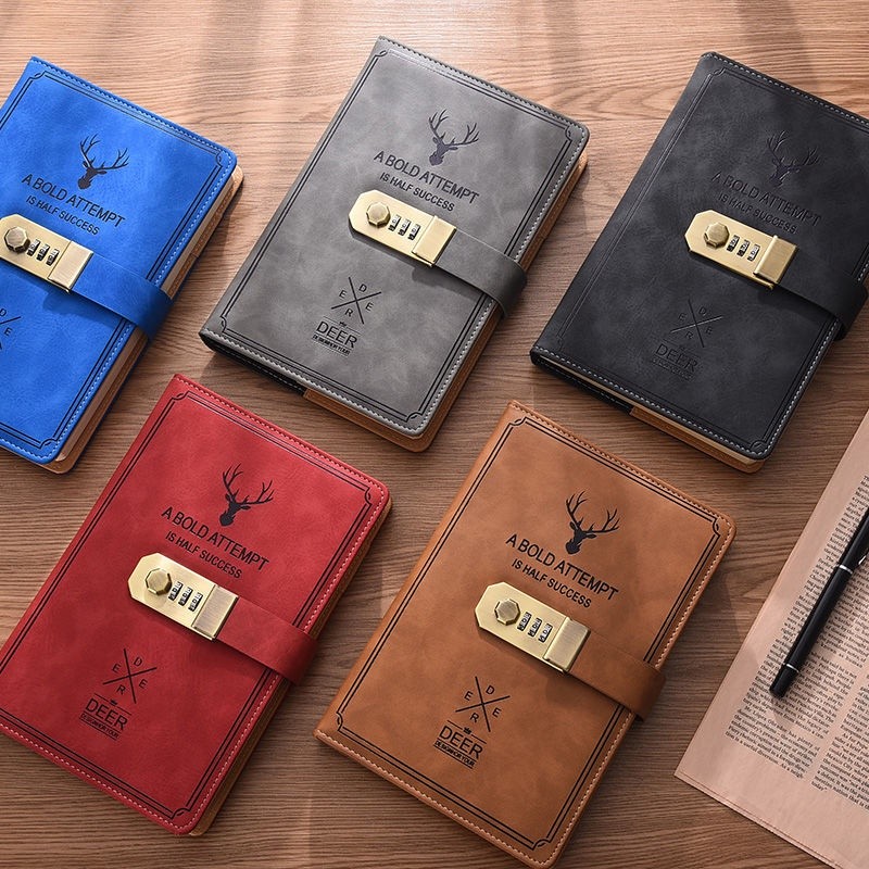 in stock Personal Diary With Lock Student Password Diary Book PU ...