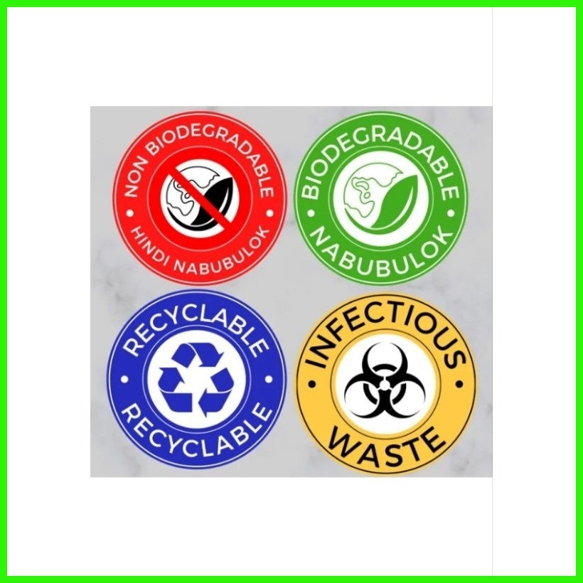 biodegradable and non bio degradable sticker set | Shopee Philippines