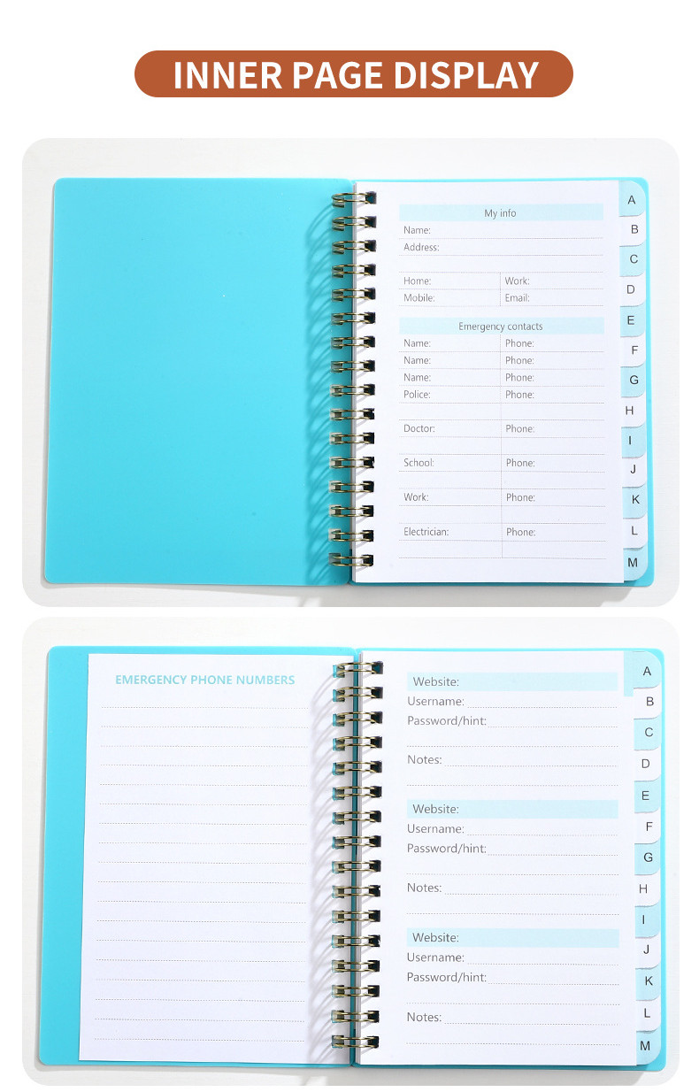 A6 Password Keeper Book Internet Login Notebook with Alphabetical Tabs ...