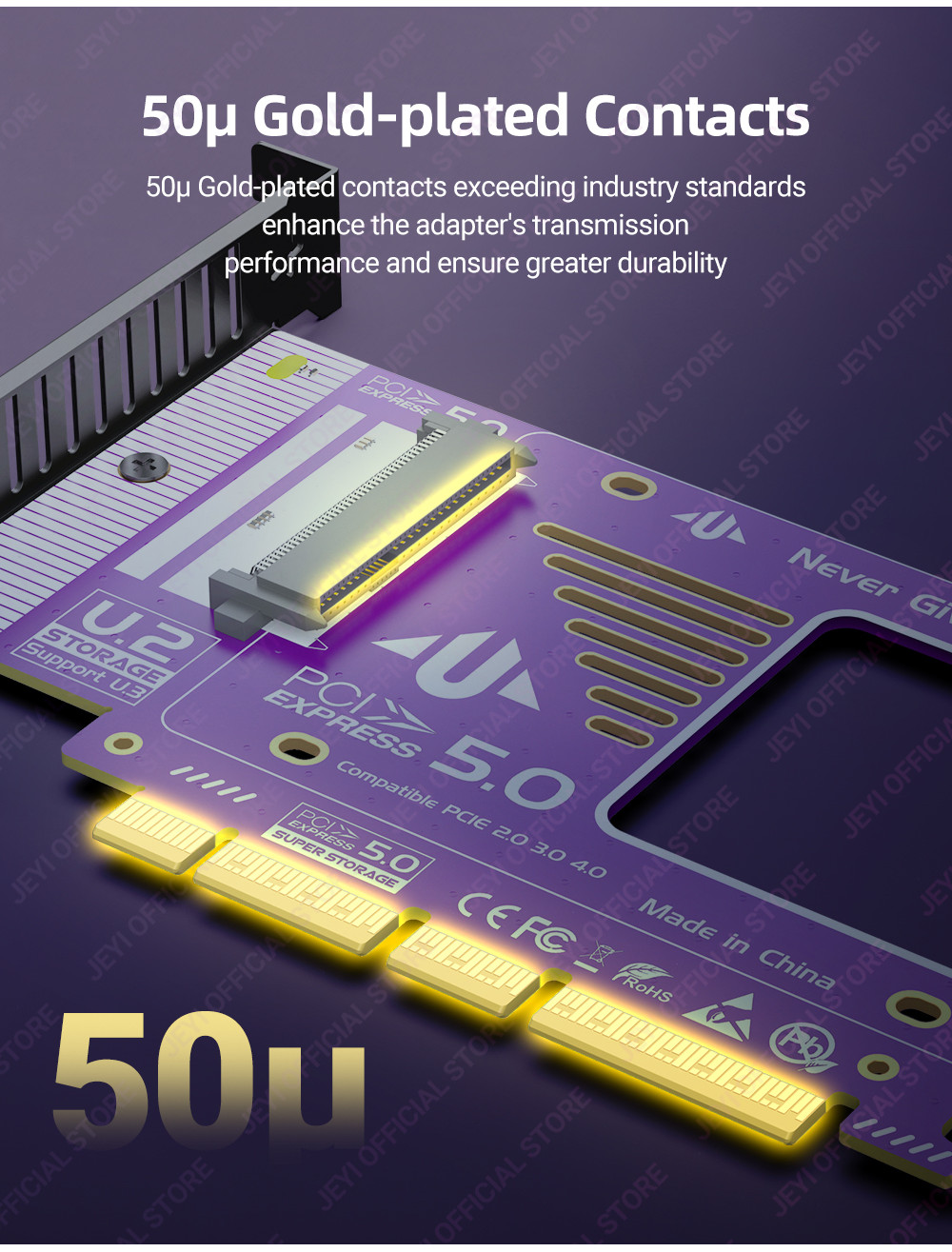 HURRISE extension de carte graphique PCIE 4.0 X16 Extender 7.9in Angle