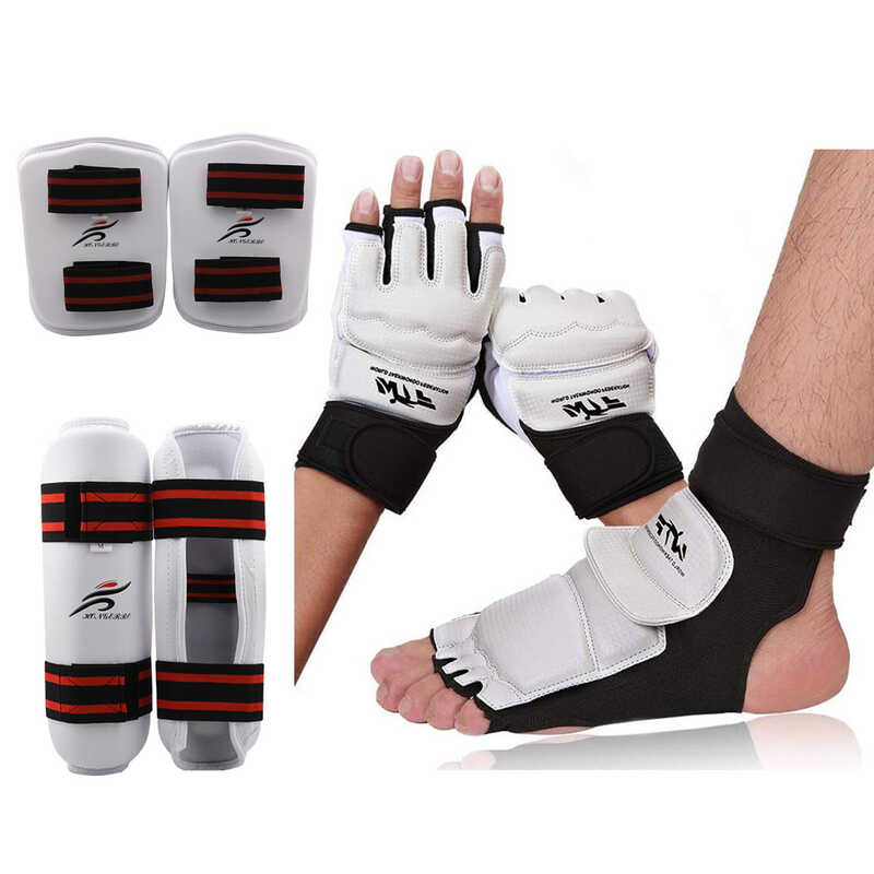 Taekwondo 0 Karate Gloves Sparring Gear Knee Protector Set Shin Guard ...