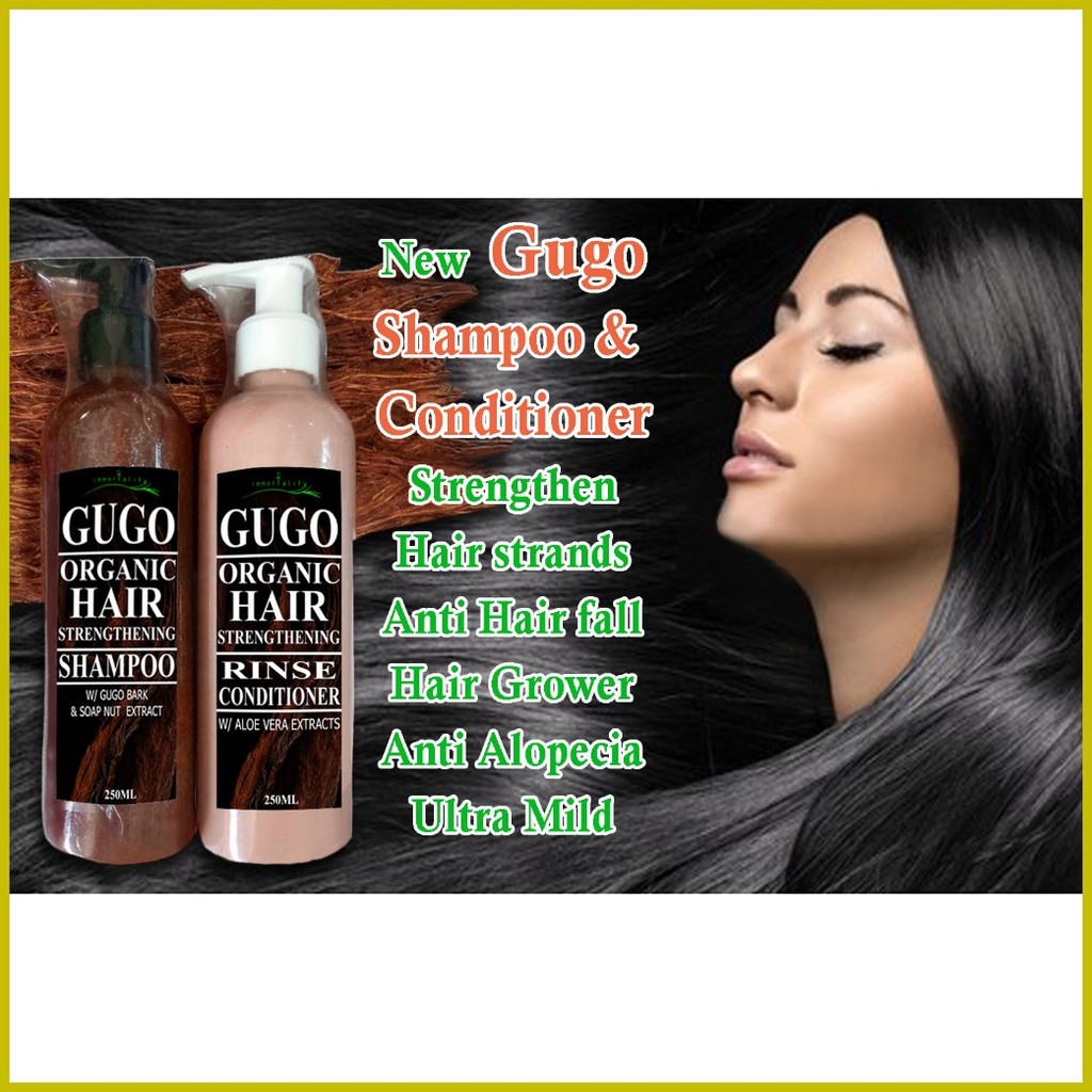 ۞ Gugo Organic Shampoo and Conditioner with Soapnut- Strengthening ...