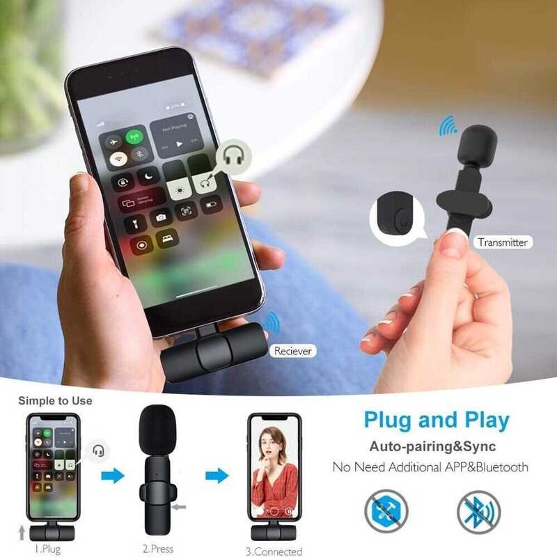 Rechargeable K9 Wireless Microphone Audio, Video Recording Mic For Type ...