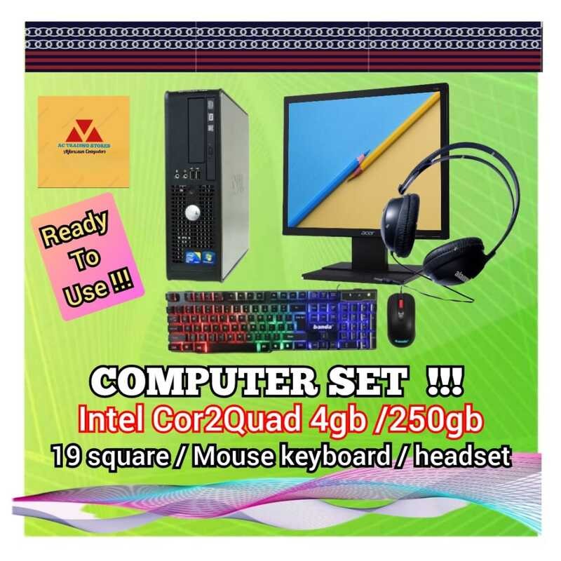 COMPUTER SET / INTEL Cor2quad 4Gb RAM 250Gb HDD COMPLETE WITH Keyb ...