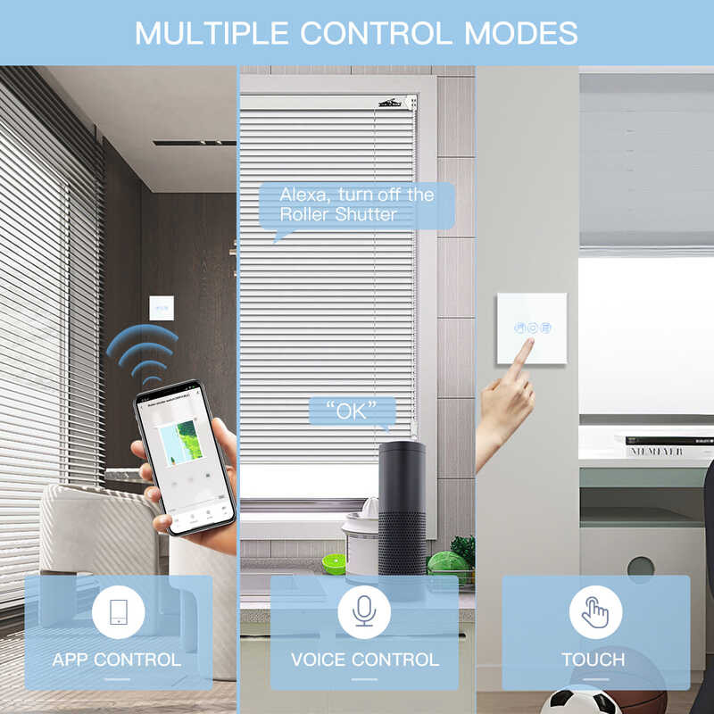 Wifi BSEED Roller Shutter Switch 1/2/3Gang Light With Bd Switches ...