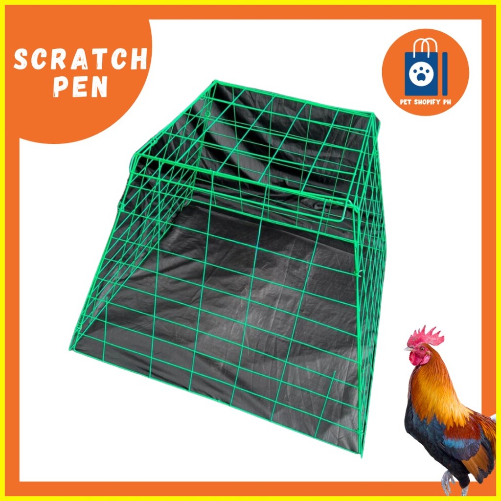♒ Pet Chicken Rooster Scratch Pen Cage Metal Colorful Enclosure 96cm ...