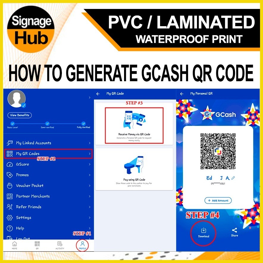 ⚒ GCASH CASH IN CASH OUT with LOAD Signages | Scan to Pay QR Code ...
