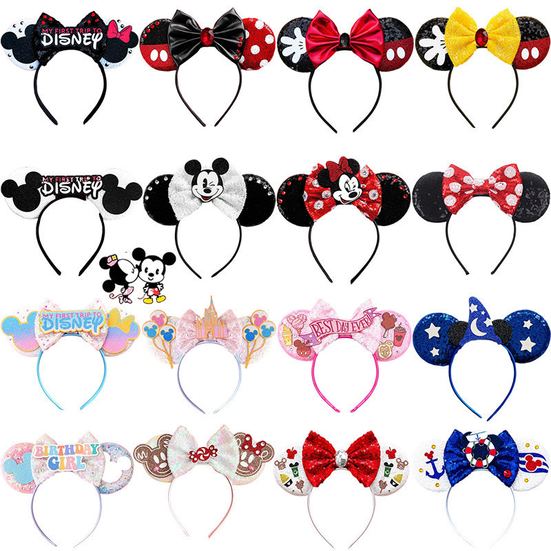 Disney Mickey Mouse Ears Headbands For Girls Classic White Dots Red 