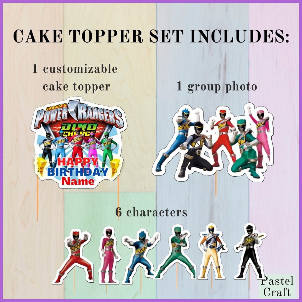 Power Rangers Dino Customized Cake Topper for Birthday Party / Events ...
