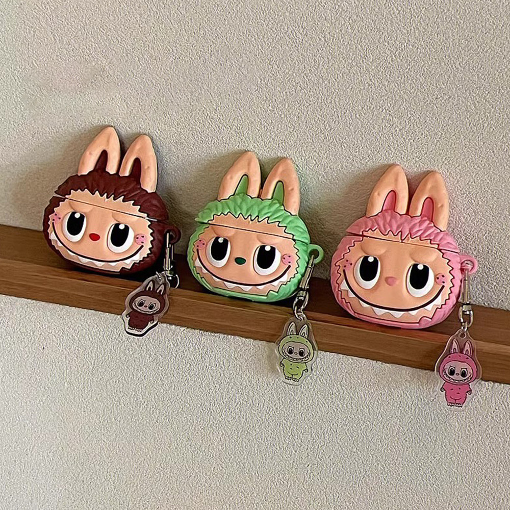 3D Labubu Cartoon Little Monsters with Pendant for AirPods 1 2 3 4 Pro ...
