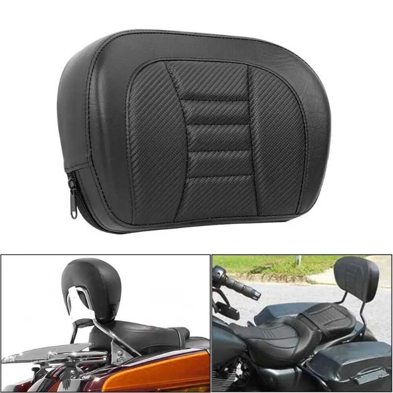 Motorcycle Sissy Bar Backrest Pad - Detachable PU Leather Cushion 16.5x13.5cm For Passenger Comfort On Bikes