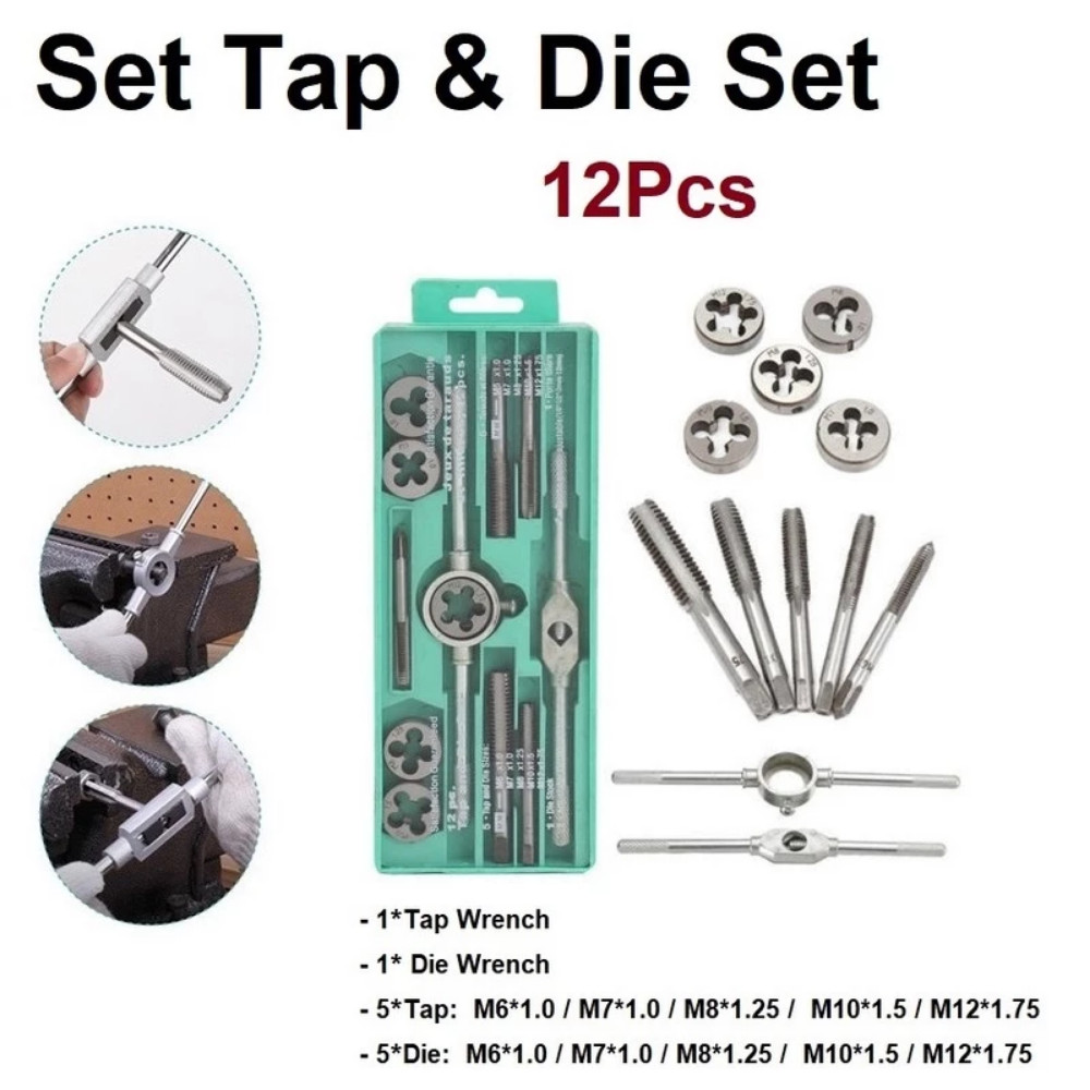 20PCS Adjustable Tap and Die Set Hand Tap Wrench threader Metric ...