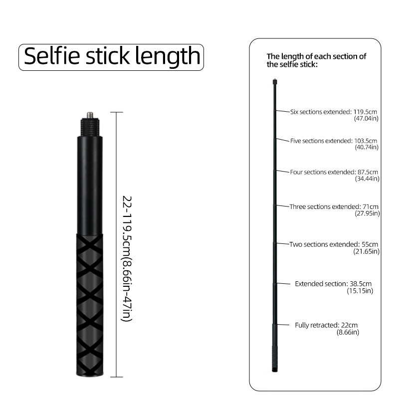Insta360 3m 10ft Extended Edition Selfie Stick voor EEN X2, EEN R, EEN X, EEN Action Camera