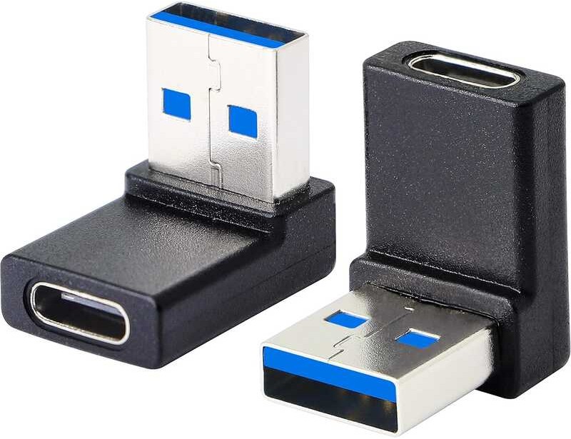 GELRHONR 0,2m USB 3.0 Verlängerungskabel Mit 90° Winkel – Typ A Stecker Auf Buchse, Linksgewinkelt, 5 Gbps