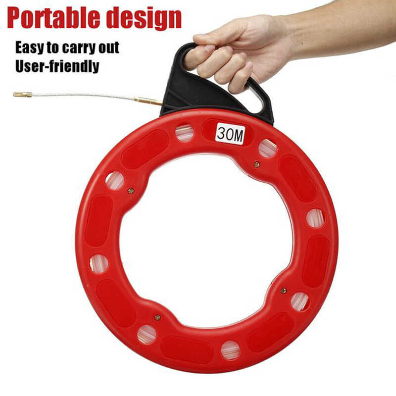 10/15/20/25/30m 4mm Fish Tape Reel Puller Fiberglass Nylon Conduit ...