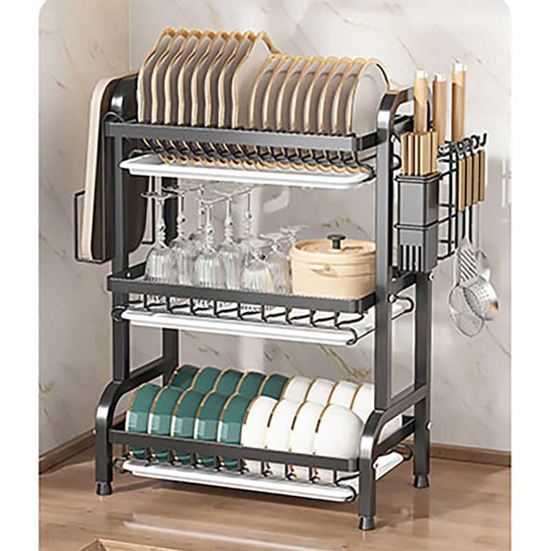 Fd 3-Tier 3 Drying Compact Kitchen Rack Drainboard Set Large Rust-Proof ...